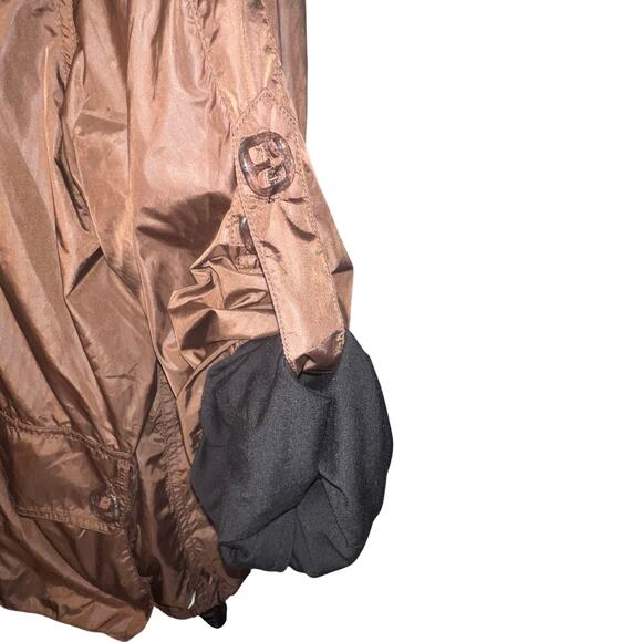 Chico‘s Synergy Womens Size 3 Windbreaker Drawstring Snap Lined Y2K roll-tab - Picture 6 of 13